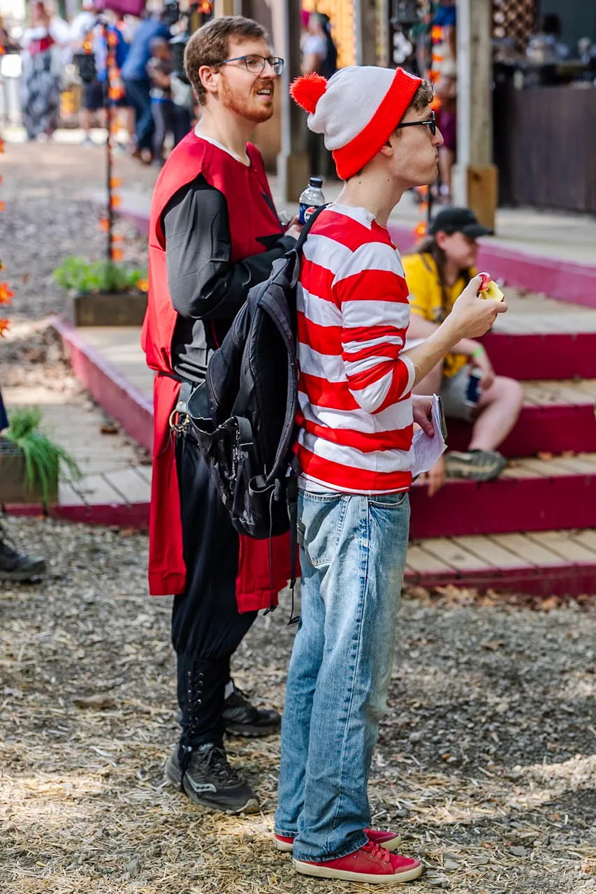 Waldo himself, found at last, standing next to a pirate